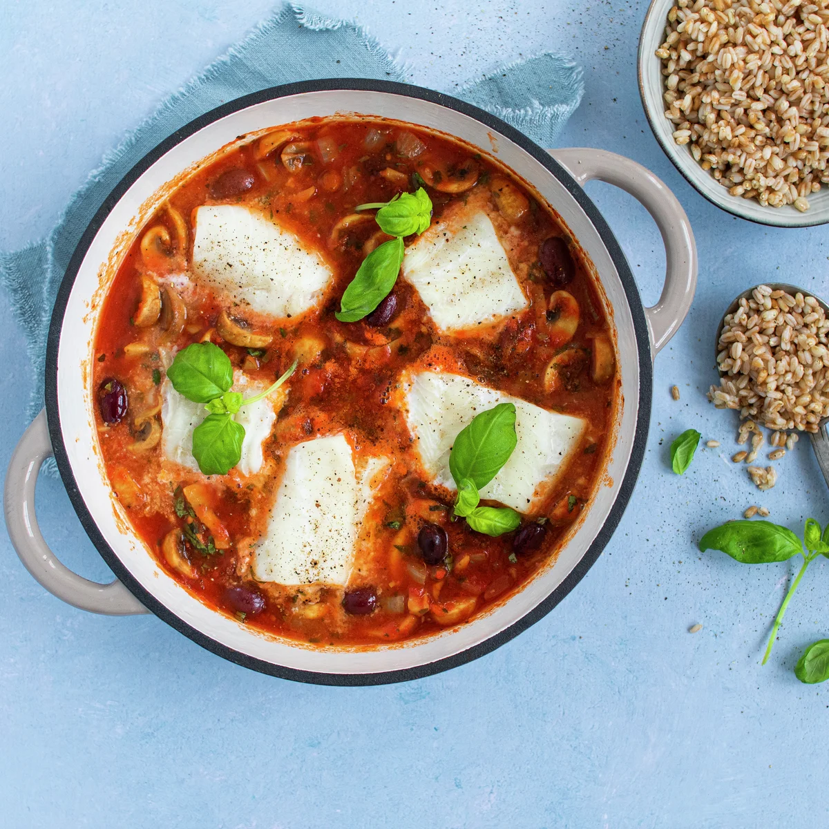 Torsk med enkel tomatsaus
